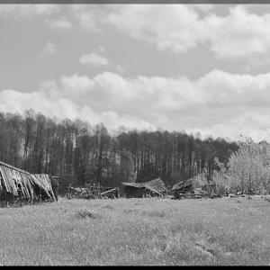 Вид остатка деревни с левой стороны речушки Коростовчик. Фото 90-х гг.